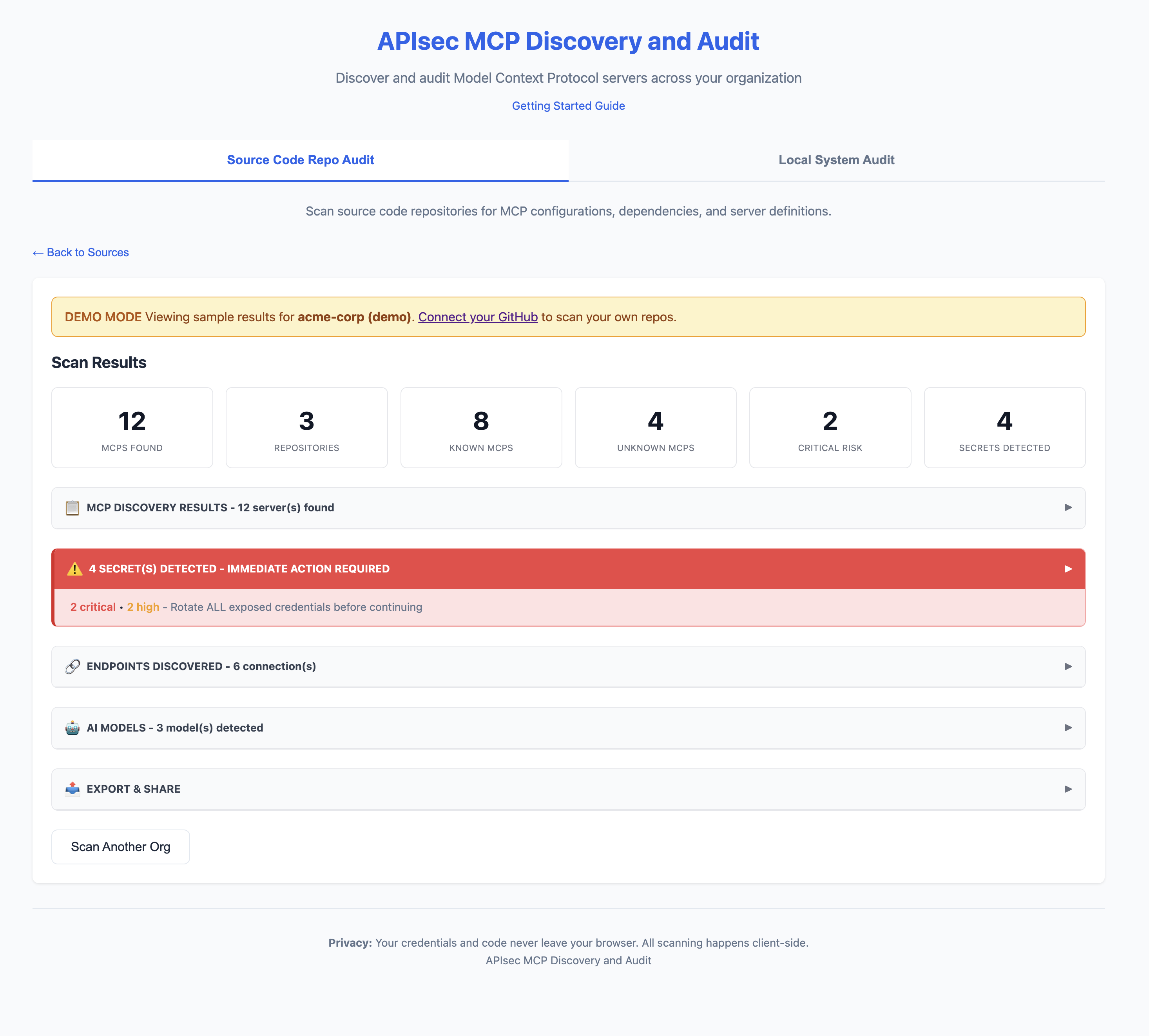 MCP Audit Web App